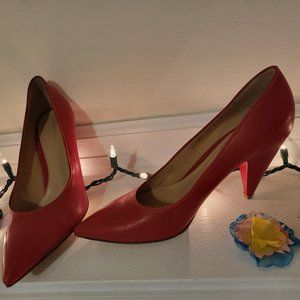 Gianvito Rossi cherry red leather pumps